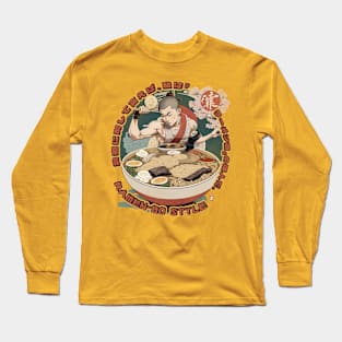 Martial Arts Ramen Noodles Fusion Shaolin Monk Long Sleeve T-Shirt